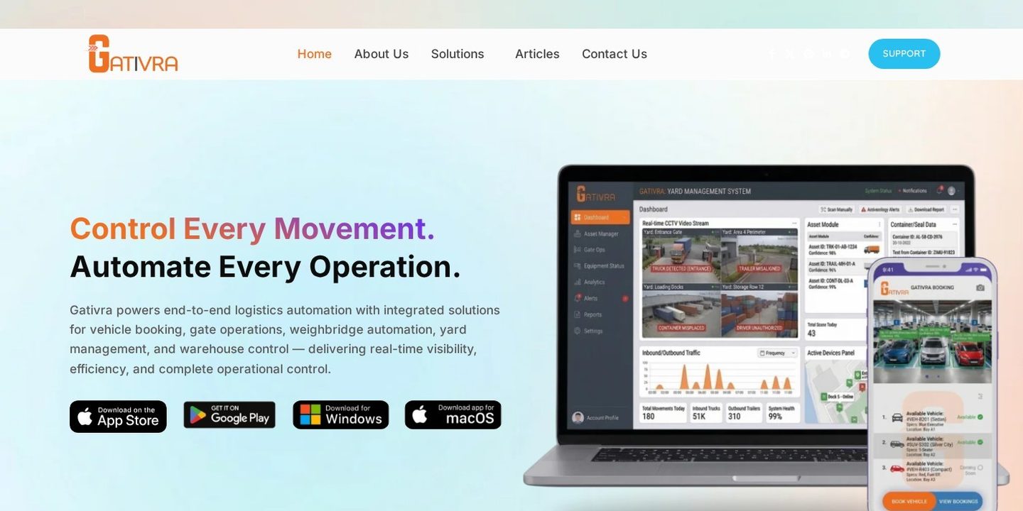 Gativra website designed by Sonic Infosystem