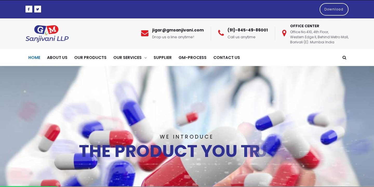GM Sanjivani website designed by Sonic Infosystem