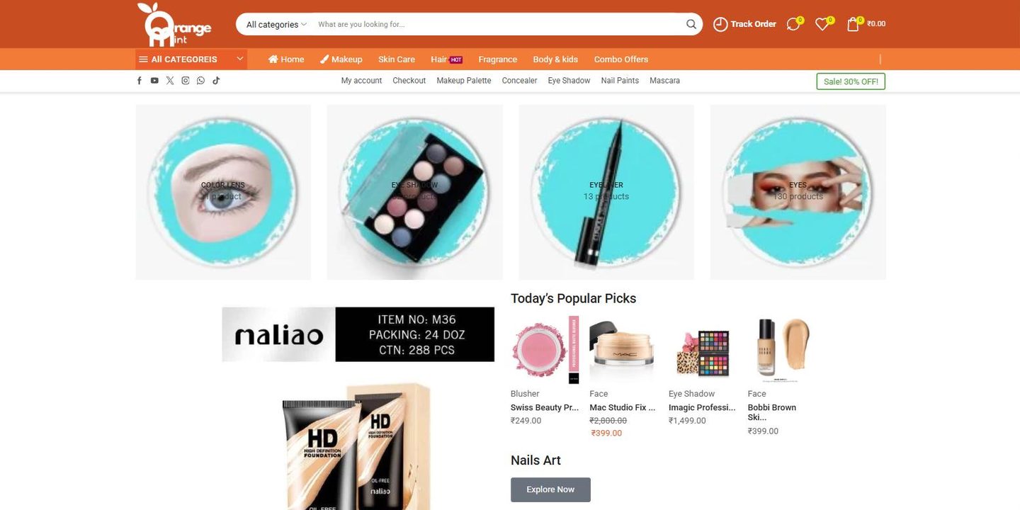 Orange Mint website designed by Sonic Infosystem